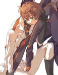  brown_hair code_geass curly_hair green_eyes kururugi_suzaku lelouch_lamperouge male_focus multiple_boys uniform yaoi zero_(code_geass) 