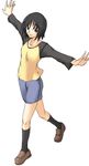  1girl arms_out black_hair female girl listless_time ment nakahara_misaki nhk_ni_youkoso! original outstretched_arms short_hair solo 