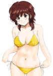  amagami bikini blush breasts brown_eyes brown_hair cleavage lowleg lowleg_bikini medium_breasts navel sakurai_rihoko short_hair shu-z side-tie_bikini sideboob smile solo swimsuit thigh_gap 