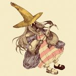  ankoro black_mage black_mage_(fft) blonde_hair final_fantasy final_fantasy_tactics gloves hat long_hair mary_janes shoes solo staff witch_hat 