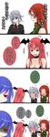  alternate_costume aoshima bare_shoulders bat_wings blood blood_from_mouth blood_on_face blue_eyes blush comic embarrassed flying_sweatdrops full-face_blush highres hong_meiling izayoi_sakuya koakuma long_hair multiple_girls no_eyes red_eyes remilia_scarlet sexually_suggestive shaded_face short_hair touhou translated wings 