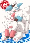  2013 anthro belly blush duo english_text kota&acute; male navel nintendo overweight overweight_male pok&eacute;mon pok&eacute;mon_(species) shiny_pok&eacute;mon sitting text video_games zangoose zangoose_day 