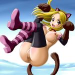  animal_ears anus bell blonde_hair blush breasts cat_ears censored fairy_tail large_breasts long_hair lucy_heartfilia nipples onoe open_mouth pussy smile solo tail thighhighs yellow_eyes 