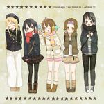  akiyama_mio bad_id bad_pixiv_id black_hair blonde_hair blue_eyes brown_hair cardigan closed_eyes food hirasawa_yui hood hoodie ice_cream k-on! k-on!_movie kotobuki_tsumugi long_hair multiple_girls mxnxm nakano_azusa pantyhose scarf short_hair tainaka_ritsu twintails winter_clothes 