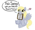  &hearts; alpha_channel blonde_hair bubbles_cutie_mark clip_board clipboard cutie_mark derpy_hooves derpy_hooves_(mlp) english_text equine female feral friendship_is_magic gray_body grey_body hair horse mammal mizutakishima my_little_pony paper pegasus plain_background pony solo survey text transparent_background wings 