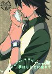  absurdres bottle bracelet brown_hair closed_eyes facial_hair highres jewelry kaburagi_t_kotetsu male_focus necktie perfume_bottle ray_tb solo stubble tiger_&amp;_bunny vest wagyandamu waistcoat watch wristwatch 