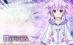  gust hyperdimension_neptunia logo neptune purple_hair short_hair tsunako watermark 