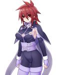  breasts cleavage cleavage_cutout elbow_gloves fingerless_gloves folks_(nabokof) genderswap genderswap_(mtf) gloves kratos_aurion large_breasts long_hair red_eyes red_hair sideboob skin_tight solo tales_of_(series) tales_of_symphonia 