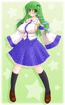  arayama_reiichi bad_id bad_pixiv_id breasts detached_sleeves green_eyes green_hair huge_breasts kochiya_sanae long_hair sideboob solo touhou 