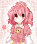  bad_id bad_nicoseiga_id daitirumoesu hair_bobbles hair_ornament hat heart heart-shaped_pupils highres kawashiro_mitori layered_sleeves lock original pink_hair red_eyes smile solo symbol-shaped_pupils touhou 