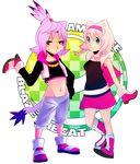  amy_rose blaze_the_cat blue_eyes blush boots elksign05 female hair human humanized mammal midriff navel necklace pink_hair ponytail sega shoes shoes_on_hands skirt sonic_(series) tail what 