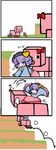  bow comic edowan hairband heart highres komeiji_satori minecraft pig purple_eyes purple_hair riding touhou 