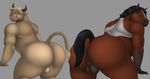  anus balls biceps big_butt bovine bubble_butt bull butt butt_selection cattle equine gay horse looking_at_viewer male mammal muscles nude one_eye_closed pose raised_tail tail vamplust wink 