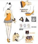  animal_ears blonde_hair character_sheet fox_ears headset kkuem long_hair seeu skirt speaker thighhighs vocaloid 