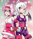  amy_rose blush bodysuit breasts dress duo elksign05 female form_fitting gloves green_eyes hair human humanized legwear mammal one_eye_closed pink_hair rouge_the_bat sega skinsuit sonic_(series) stockings thigh_highs white_hair wings 