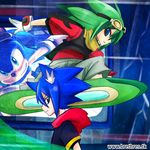  blue_hair clothed clothing elksign05 extreme_gear eyewear gloves goggles green_eyes green_hair hair hedgehog human humanized jet_the_hawk male mammal sega sonic_(series) sonic_riders sonic_the_hedgehog 
