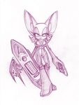  bodysuit breasts cleavage clothed clothing extreme_gear female form_fitting half-closed_eyes mammal plain_background purple_and_white rouge_the_bat sega sketch skinsuit solo sonic_(series) sonic_riders white_background yeti_child 