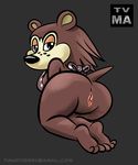 animal_crossing anthro anus apron barefoot big_butt bow breasts brown_fur brown_hair butt female freckles fur hair half-closed_eyes inviting looking_at_viewer looking_back mammal naked_apron nintendo nude porcupine presenting presenting_hindquarters pussy rodent sable sable_able side_boob solo tan tvma video_games wide_hips 
