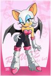  blue_eyes boots don_ko don_komandorr female gloves golves hair hand_on_hip mammal pink_theme rouge_the_bat sega solo sonic_(series) white white_clothing white_hair wings 