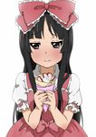  akiyama_mio bad_id bad_pixiv_id black_eyes black_hair blush bow crepe dress food food_wrapper hair_bow k-on! lolita_fashion long_hair neki_(wakiko) solo 