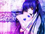  blue_hair blush kuraki_suzuna long_hair moonlight_lady smile 
