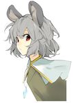 :&lt; animal_ears capelet close-up face grey_hair jewelry looking_at_viewer minakata_sunao mouse_ears nazrin pendant red_eyes solo touhou upper_body 