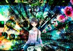  fish flower guitar highres hirasawa_susumu instrument male_focus real_life science solo surreal tree uchiya 