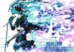  absurdres aqua_hair bad_id bad_pixiv_id blue_eyes bouno_satoshi corset earrings elbow_gloves flower gloves hair_flower hair_ornament hatsune_miku highres jewelry long_hair microphone microphone_stand open_mouth pale_skin skirt solo thighhighs very_long_hair vocaloid 