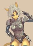  animal_ears armor bad_id bad_pixiv_id blue_eyes cat_ears final_fantasy final_fantasy_xi grey_hair mithra solo suzuno_(bookshelf) tail 