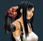  black_hair elbow_gloves final_fantasy final_fantasy_vii fingerless_gloves gloves long_hair masato_(mk) solo tifa_lockhart yellow_eyes 