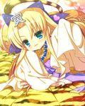  artist_request blonde_hair enjutsu hair_ribbon jewelry koihime_musou ribbon solo tail 