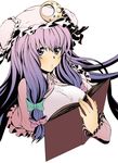  akisu_karasu book hat patchouli_knowledge purple_eyes purple_hair solo touhou 