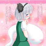  blue_eyes blush confession hitodama konpaku_youmu konpaku_youmu_(ghost) pov riku_(rikkuru) short_hair silver_hair solo tears touhou translated 