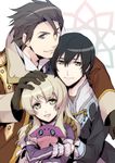  2boys alvin_(tales) bad_id bad_pixiv_id black_hair blonde_hair brown_eyes brown_hair doll elize_lutus gloves grin jude_mathis multiple_boys one_eye_closed smile tales_of_(series) tales_of_xillia teepo_(tales) xia_(ryugo) yellow_eyes 