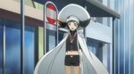  amano_akira animated animated_gif black_hair blue_eyes building cape city hat katekyo_hitman_reborn! long_hair lowres shorts solo standing uni_(reborn) wind 