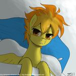  bed bed_mane bedhair blanket equine female feral friendship_is_magic hair hasbro horse john_joseco looking_at_viewer mammal my_little_pony orange_hair pegasus pillow pony sleepy solo spitfire_(mlp) two_color_hair two_tone_hair wings wonderbolts_(mlp) 