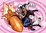  dual_persona kamen_rider kamen_rider_fourze kamen_rider_fourze_(series) kisaragi_gentarou male_focus nao_yuki rocket school_uniform 