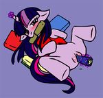  bibliophiliac book drooling equine female feral friendship_is_magic hair hasbro horn looking_at_viewer magic mammal masturbation my_little_pony purple_eyes pussy saliva sex_toy simple_background solo spreading twilight_sparkle_(mlp) two_tone_hair unicorn 