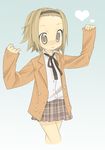  bad_id bad_pixiv_id brown_eyes brown_hair hairband k-on! plaid plaid_skirt s_ko short_hair skirt solo tainaka_ritsu 