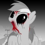  &hearts; black black_eyes blood cloud clouds creepy disturbing equine female feral friendship_is_magic gore hasbro mammal monochrome my_little_pony nightmare_fuel pegasus rainbow_dash_(mlp) solo soul_devouring_eyes unknown_artist wings zalgo 