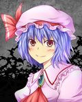  bad_id bad_pixiv_id bat blue_hair hat highres oukawa_yuu red_eyes remilia_scarlet solo touhou 