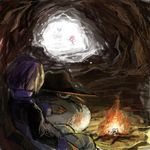  bad_id bad_pixiv_id bird campfire cave endou_yuu fedora fire froslass gen_4_pokemon hat honchkrow pokemon pokemon_(anime) pokemon_(creature) pokemon_dp_(anime) purple_hair shinji_(pokemon) snow weavile 