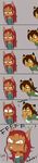  balls brown_hair cat comic coy ear_piercing earring feline female friend green_eyes hair in_abyss mammal meme piercing raye_(in_abyss) red_eyes red_hair sneaking_up 