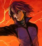  bad_id bad_pixiv_id electricity endou_yuu male_focus pokemon pokemon_(anime) pokemon_dp_(anime) purple_hair shinji_(pokemon) solo translated 