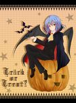  alternate_costume bad_id bad_pixiv_id bat blue_hair cape cravat cross dracula fang formal halloween highres miya_(aqua) no_hat no_headwear parody pointy_ears pumpkin red_eyes remilia_scarlet short_hair simple_background solo star suit touhou wings yukkuri_shiteitte_ne 