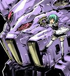  akayama_toshifumi aqua_hair blue_eyes blue_hair cape crossover eighth_note giant_robo gloves magical_girl mahou_shoujo_madoka_magica mecha miki_sayaka musical_note oktavia_von_seckendorff short_hair thighhighs white_gloves white_legwear 