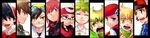  baseball_cap beret black_(pokemon) black_hair blonde_hair blue_eyes brown_eyes brown_hair column_lineup diamond_(pokemon) emerald_(pokemon) goggles gold_(pokemon) green_eyes green_hair hat highres male_focus mitsuru_(pokemon) multiple_boys ookido_green open_mouth pearl_(pokemon) pokemon pokemon_special red_(pokemon) red_eyes ruby_(pokemon) scarf shirou_(vista) silver_(pokemon) smile 