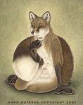  canine dark_natasha fox looking_at_viewer male mammal necklace penis sheath sitting solo 