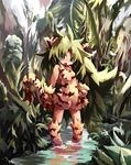  cham_cham chamcham female girl green_hair highres nature samurai_shodown samurai_spirits snk tiger_girl water 