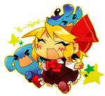  bad_id bad_pixiv_id blonde_hair chibi fang gen_2_pokemon gen_3_pokemon hair_ribbon is_that_so methyl_key pokemon pokemon_(creature) pun ribbon rumia touhou trait_connection wobbuffet wynaut 